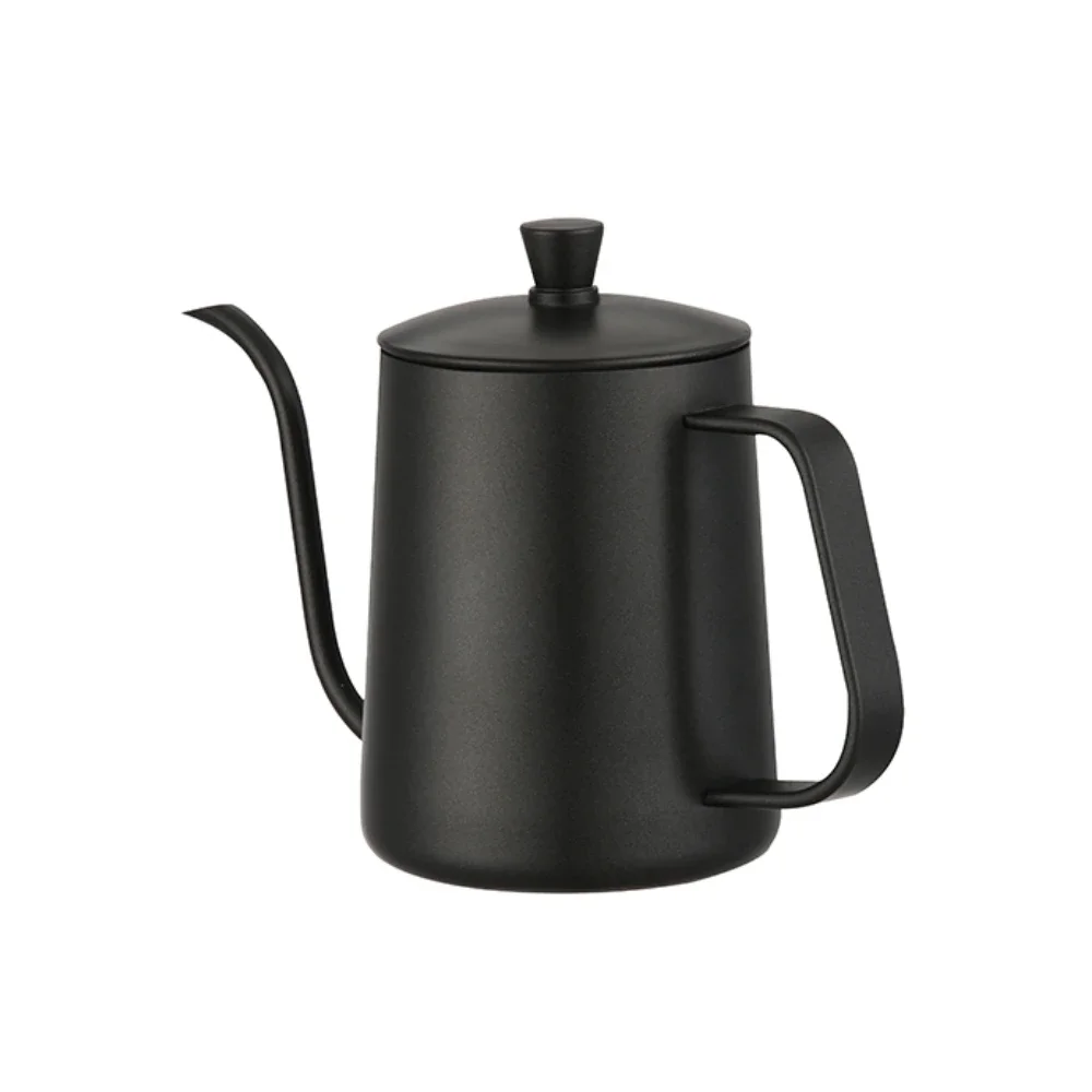 600ml Non-stick Coating Coffee Tea Pot Slender Mouth Coffee Kettle with Handle Lid Free Shipping