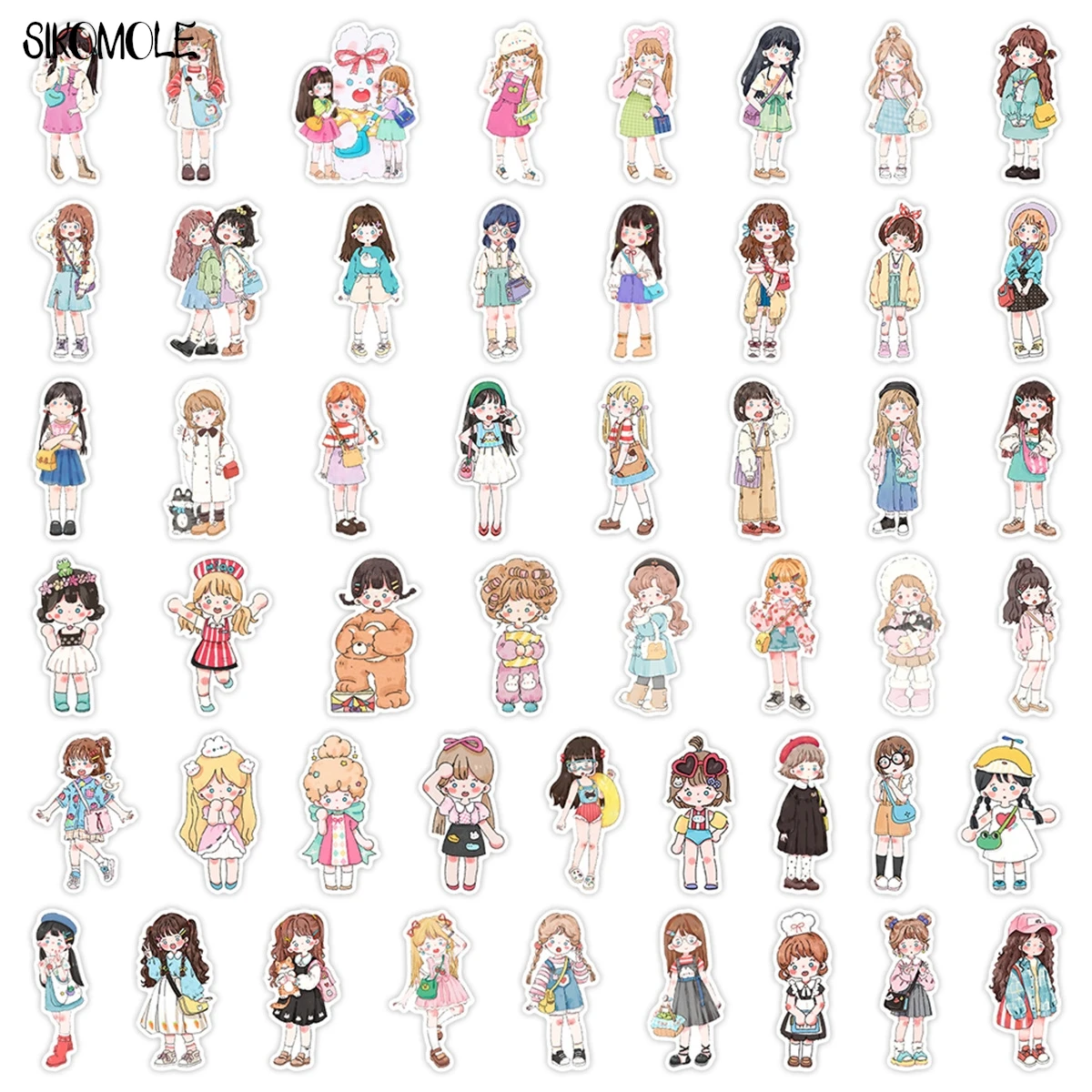 10/50/100 PIÈCES Dessin Animé Japonais Anime Fille Autocollants Tenue Esthétique BRICOLAGE Décoration Bagages Pour Enfants Autocollant Graffiti Autocollant Pack