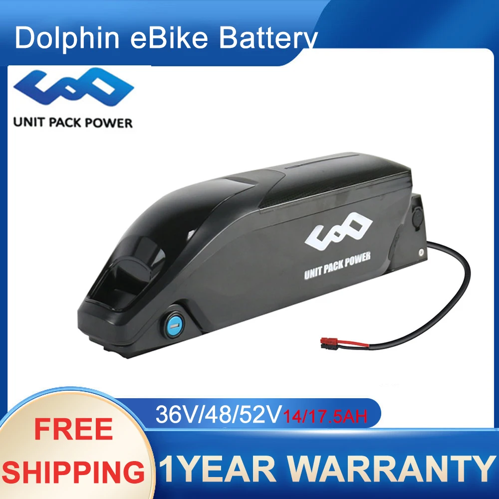 36V 17.5AH Dolphin Downtube eBike Battery 48V 52V 14AH 18650 Bicycle  Batteries for 1000W 500W 350W 250W BBS01 BBS02 Motor