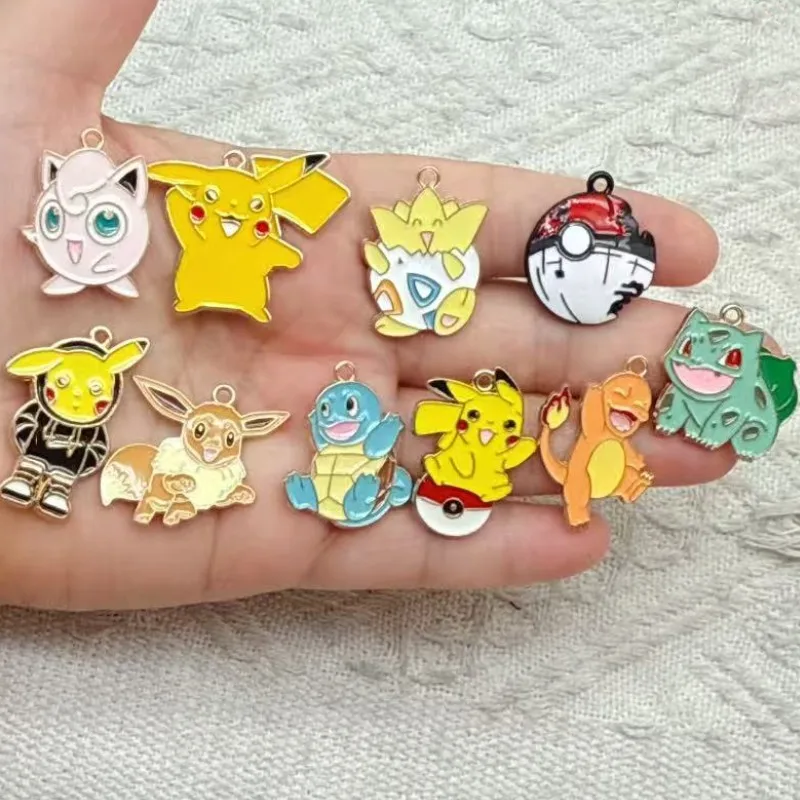 

50/100PCS Cartoon Pok é mon Pok é Ball DIY Alloy Drip Oil Earrings Pendant Key Pendant Accessories