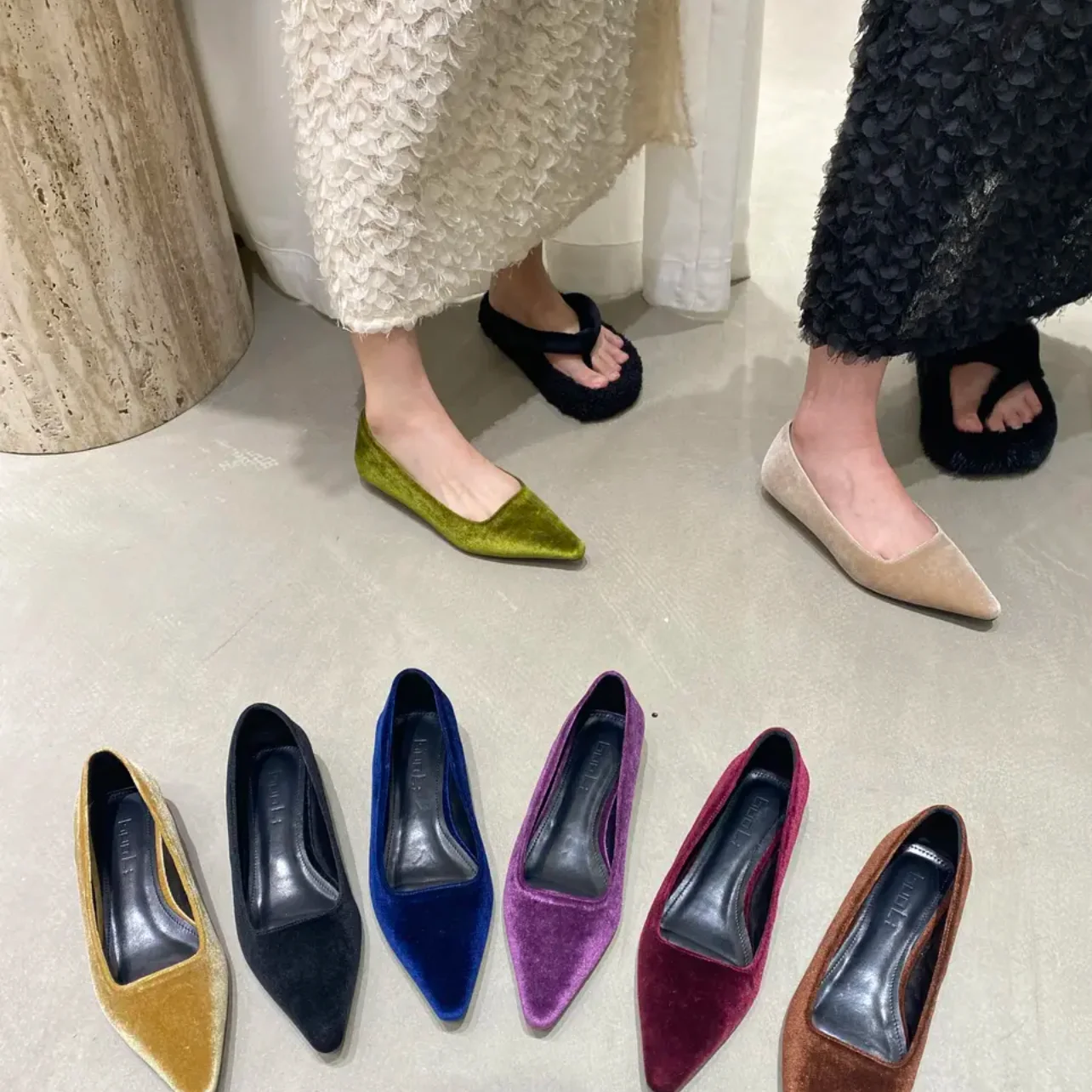 Bailamos Brand Design Flats Women Flat Heel Ballet Pointed Toe Slip On Shoes Ballerina Casual Loafers Mujer Soft Driving Shoes