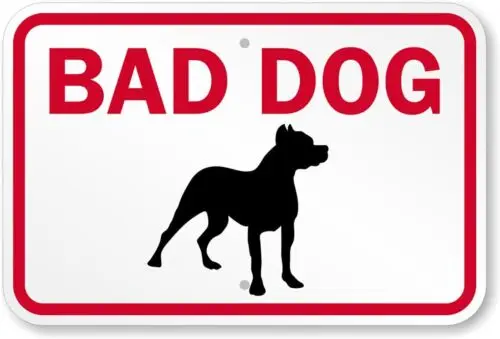 1p,Bad Dog  Weatherproof ; metal sign p00555