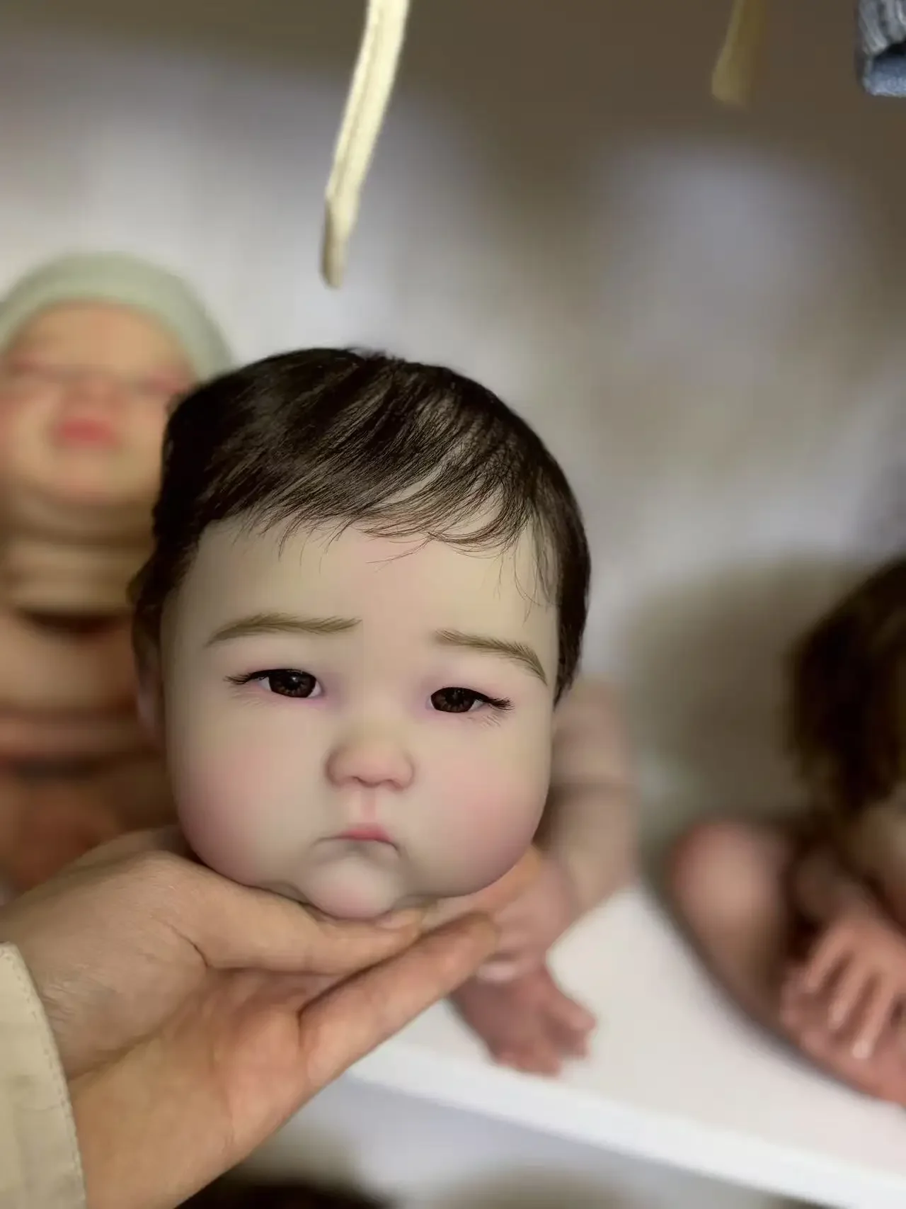 

EGO Customized Limited Supply 18inch Reborn Baby Doll Anming With Hand-Rooted Hair DIY Part Painted Kit With Cloth Body