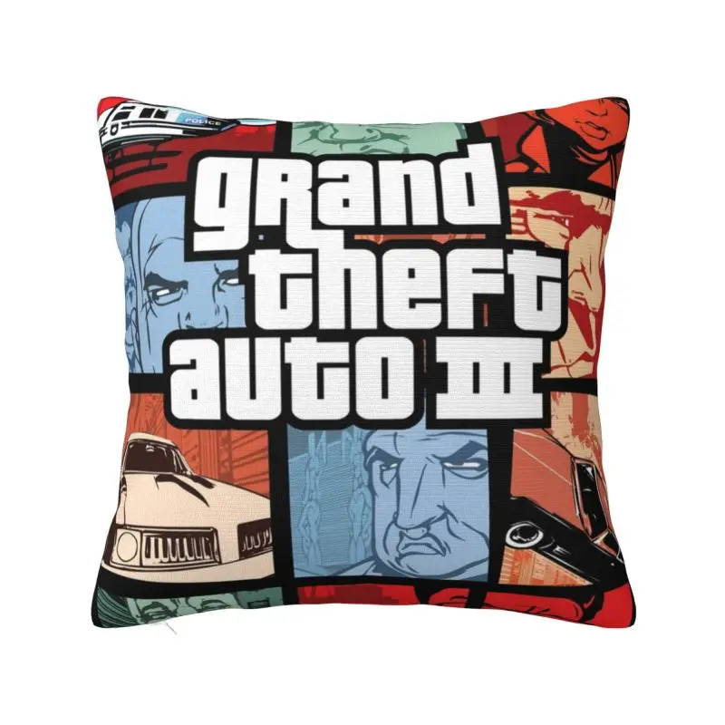 Grand Theft Auto Pillow Case Home Decorative Cute GTA Adventure Game Outdoor Cushions Square Pillowcase