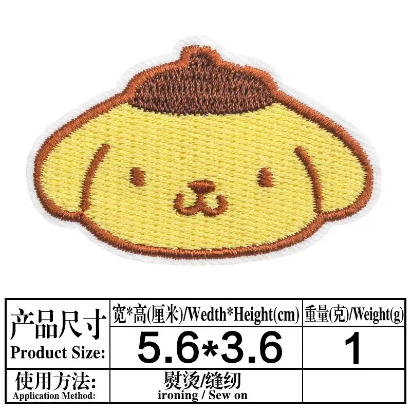 New Sanrio Kawaii Embroideried Iron on Patches Anime Fashion Cartoon Diy Bag Hat Clothes Sewing Applique Stickers Badge Decor view 4