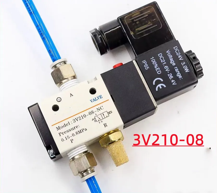 Pneumatic Solenoid Valve 3V210-08 DC12V DC24V AC110V AC220V 3 Way 2 Position Air Directional Control Valve Gas Magnetic Valve