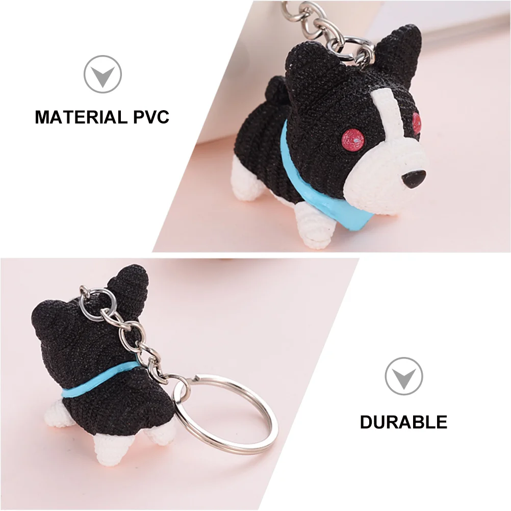 

4 Pcs Yarn Puppy Keychain Chains Fashion Convenient Keychains Pet Dog Rings Pvc Alloy
