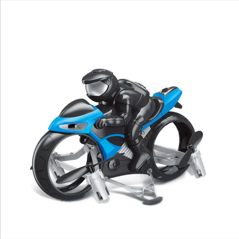 Stunt motorfiets 2 in 1 land lucht 2,4 GHz vliegende off-road motorfiets drone met 360 rotatie drift headless model motor speelgoed