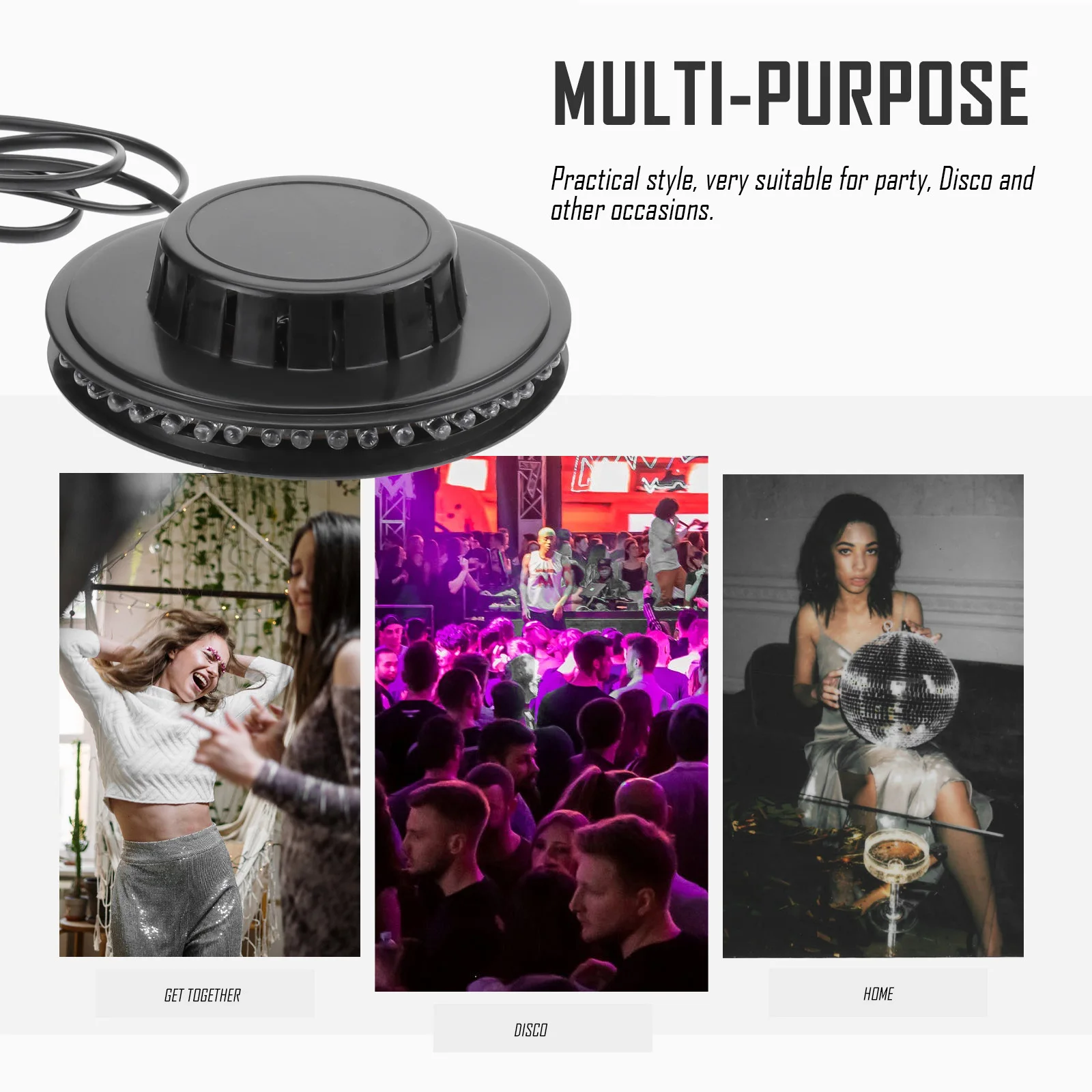 

Stage Light Sunflower Shaped 48-Led Rgb Voice-Activated Auto Rotating Party Lamp For Home Karaoke Portable Audio Video