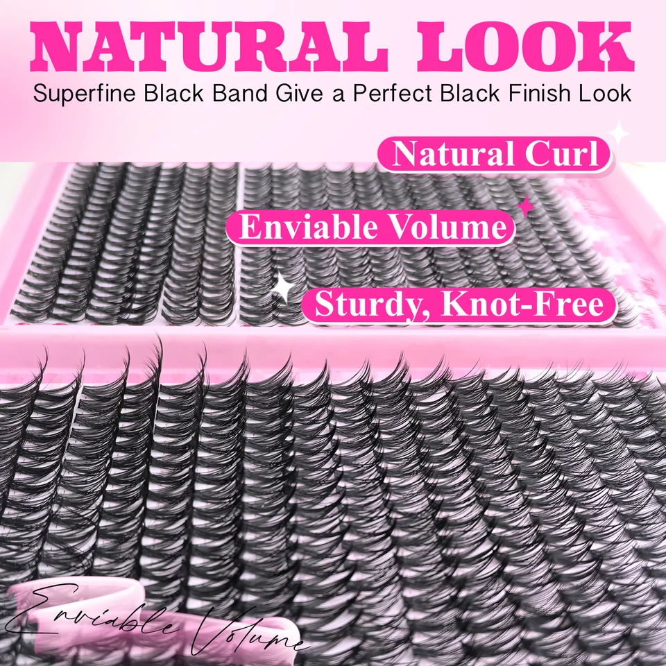 Kit de Extensión de Pestañas DIY Rizos Individuales 9-16mm con Pegamento y Sellador Pestañas Naturales Manga 3