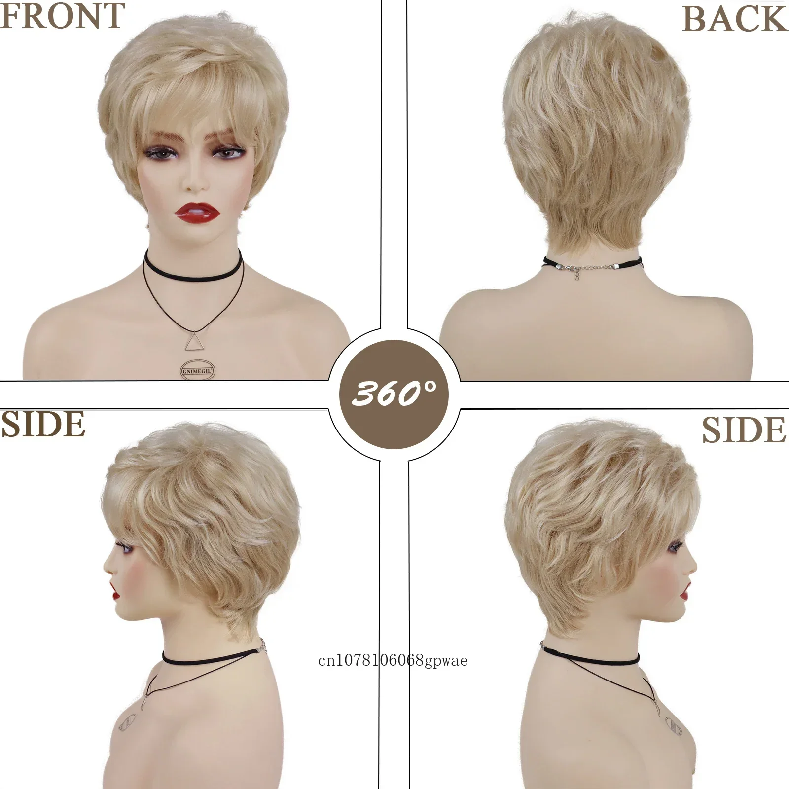 Synthetische Pixie Cut Perücken für Frauen kurze lockige blonde Perücke mit Pony hitze beständige Mama Perücke tägliche Halloween Kostüm Party