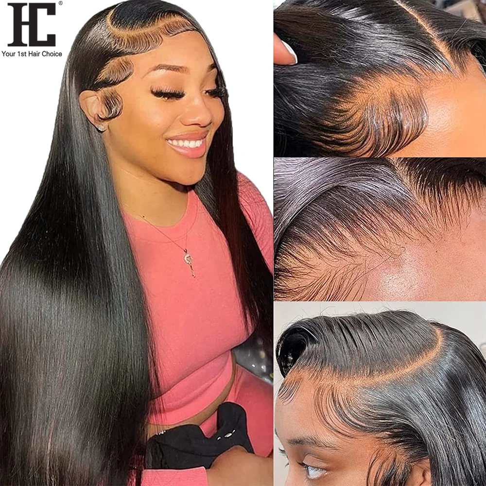 

200% 13x6 Straight Lace Front Wig 38 Inch Pre Plucked HD Lace Frontal Wig Remy Brazilian Glueless Human Hair Wigs For Women