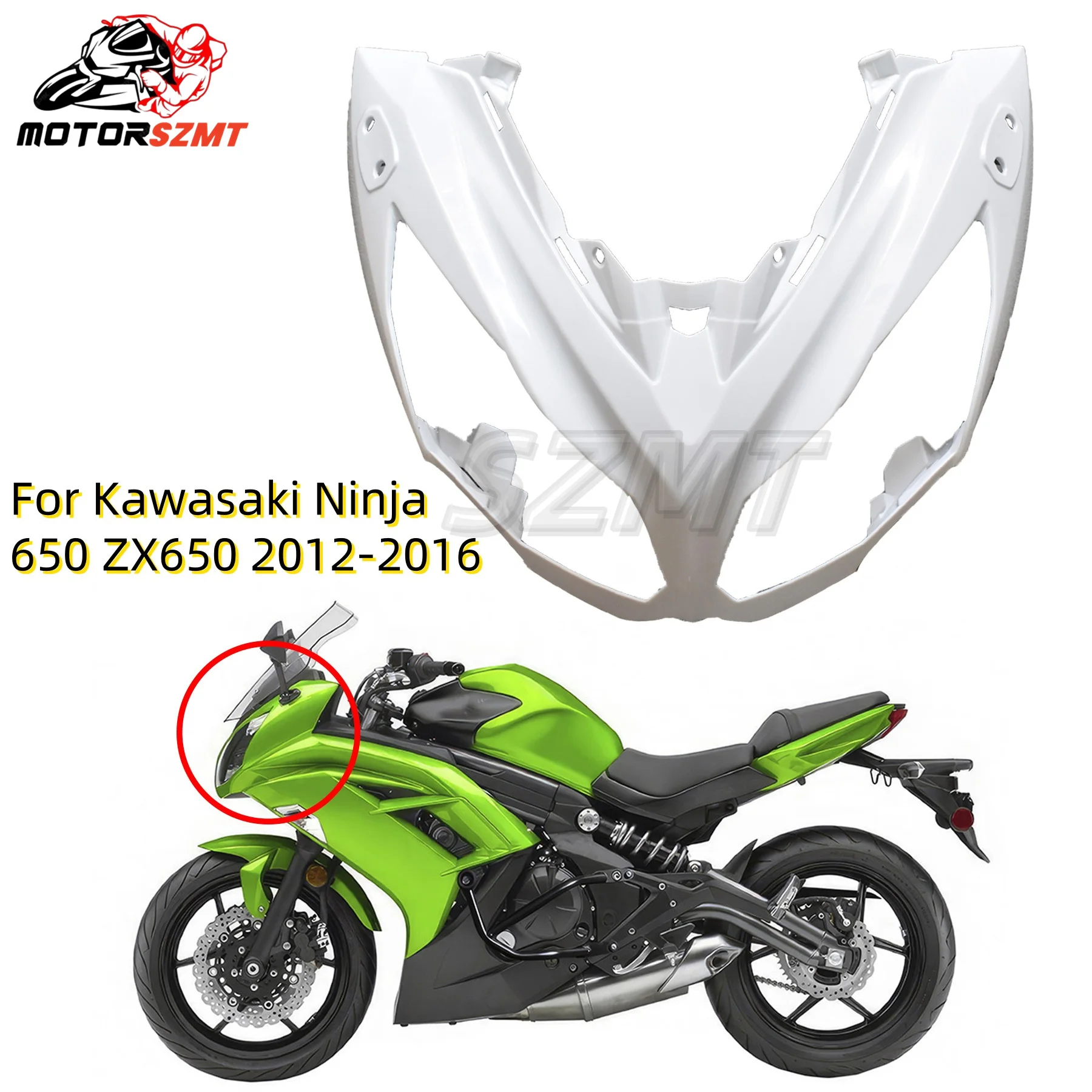 

Fit For Kawasaki Ninja 650 EX650 ER6F 2012 2013 2014 2015 2016 Unpainted Front Headlight Fairing Nose