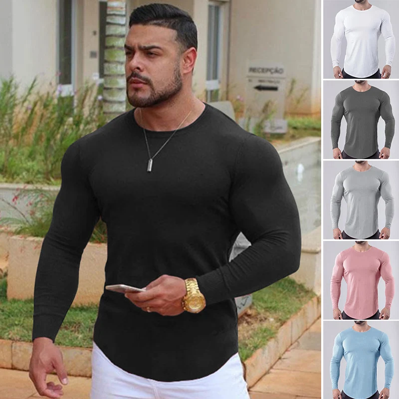 Men Compression Running t Shirt Long Sleeve Sport Tshirt Training Gym Shirt Bodybuilding Top Fitness Tights Man Football Jersey