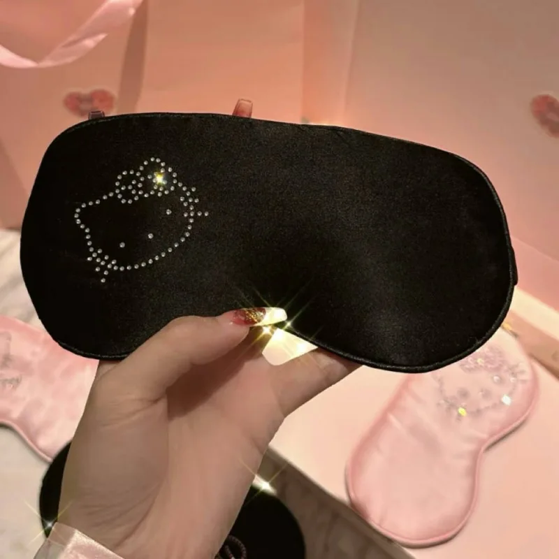 Sanrio Hello Kitty Kawaii Hot Stamping Eye Mask Sleep Blackout ของใช้ในครัวเรือนที่นุ่มสบายของขวัญวันเกิดสําหรับเด็กผู้หญิง