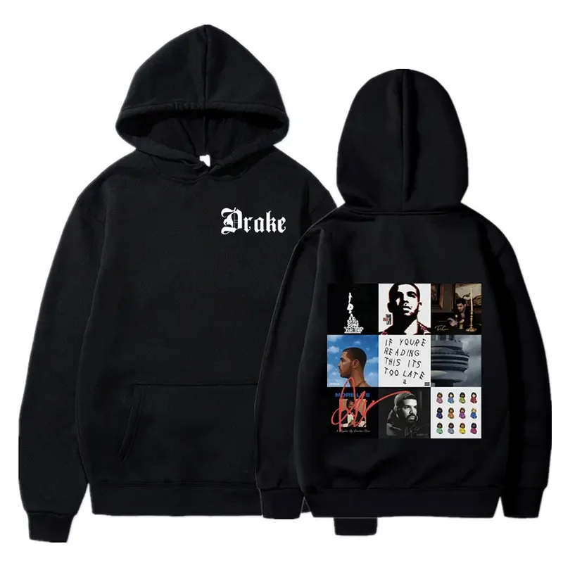 

Rapper Drake Music Album Cover Graphic Hoodies Men's Fashion Hip Hop Vintage Sweatshirts Fleece Warm Oversized Hoodie Y2K Unisex