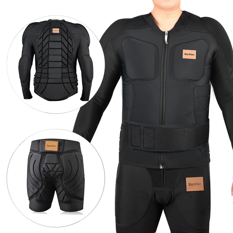 BenKen Ski Suit and Ski Pants Skiing Anti-Collision Sports Set Full Body Armor Protector EVA Pad Cycling Protective Gear