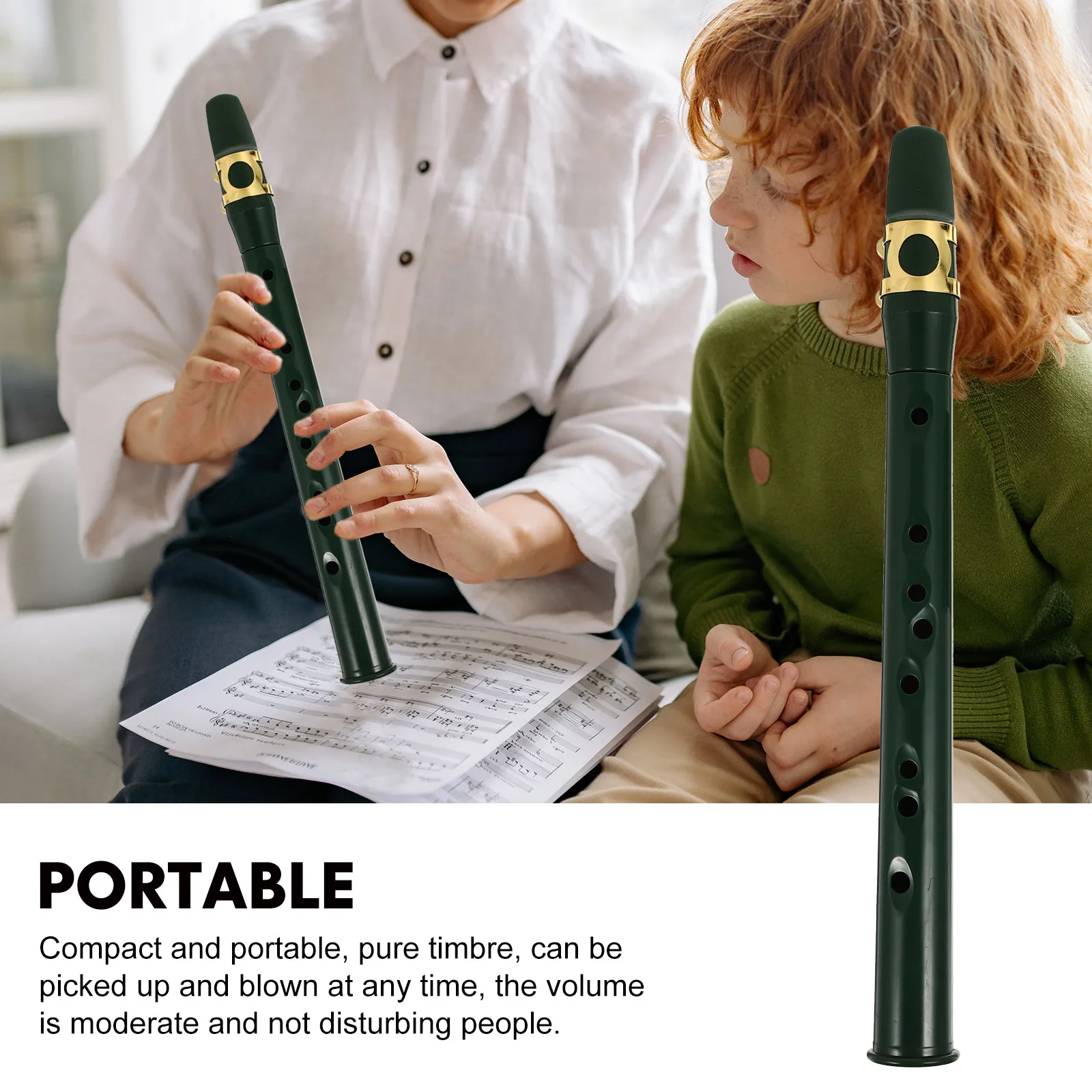 

Mini Saxophone Green Color Small Size ABS Material Kids Musical Instrument Portable Pocket Case Included Beginner Clarinet