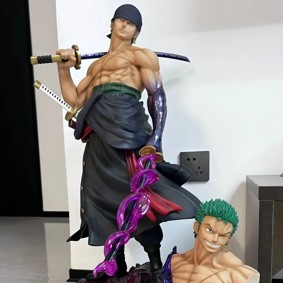 Figuras Anime Extra Grandes de One Piece, Gk Carrega Uma Faca, Escultura na Cabeça Sauron 5, Edição Limitada, Modelo de Ornamento, Brinquedos Colecionáveis, 46cm