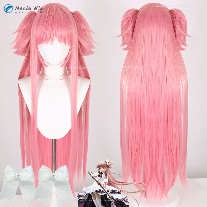 

Anime Wigs Cosplay Madoka Kaname Cosplay Wigs 100cm Long Pink Ponytails Clip Heat Resistant Wigs + Wig Cap