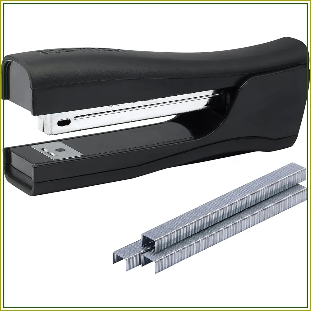 

4-in-1 Standup Stapler with Pencil Sharpener, Staple Remover & Storage, 20 Sheet Capacity, Eco-Friendly Recycled Plastic