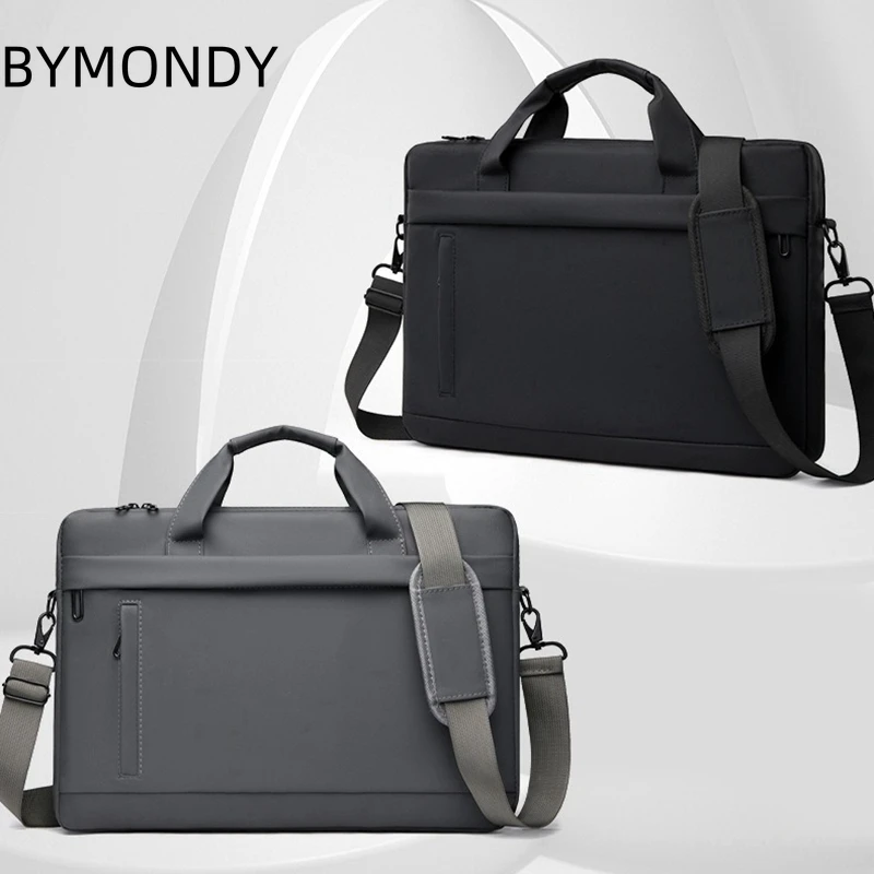 BYMONDY Men Briefcase Bag High Quality Business Shoulder Bags Fashion Simply Office Work Files Handbag Large Travel Laptop Bag