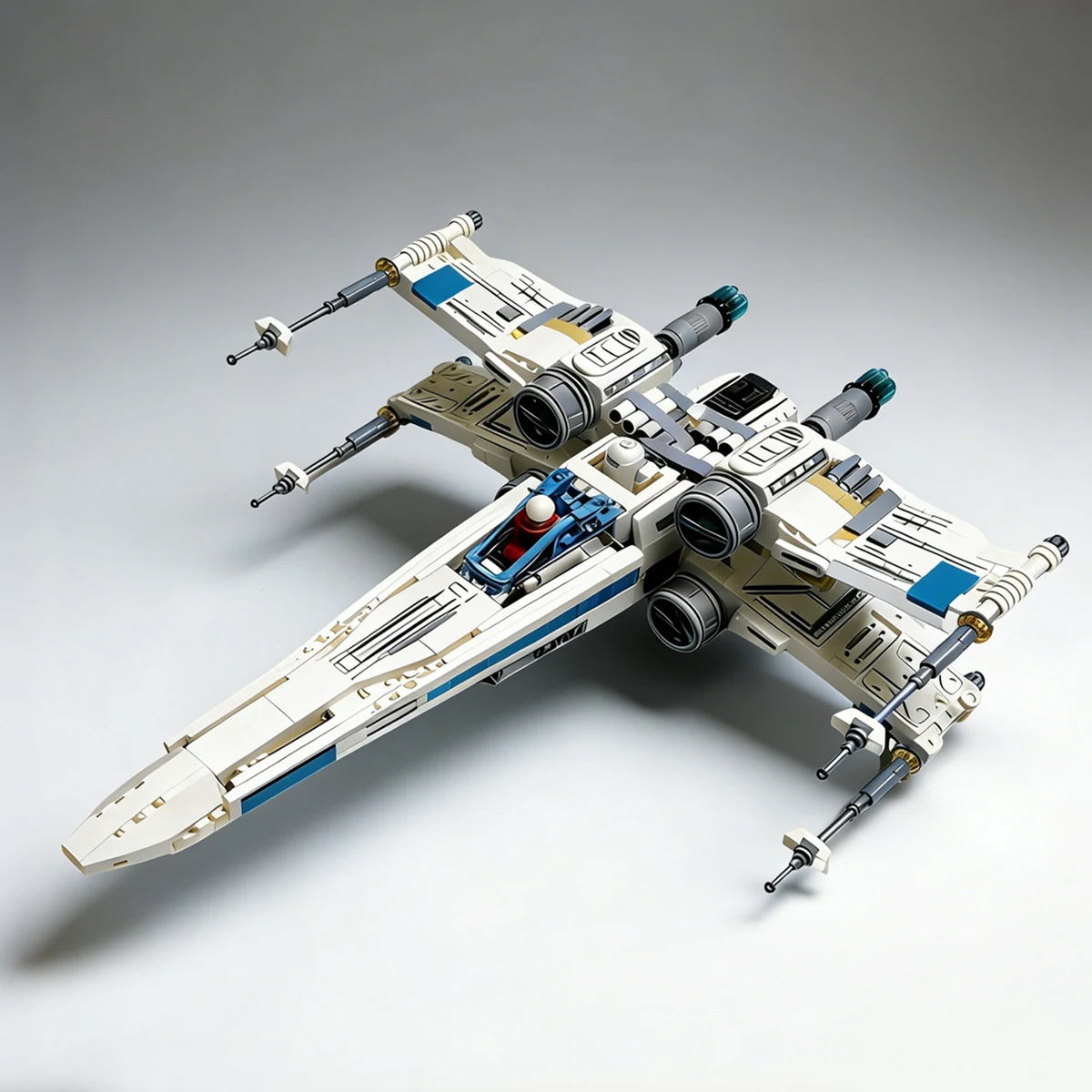 Birthday Gift MOC-Space Ship Home Decor Star-ship StarFighters Battle Aircraft Model Toys Christmas Party Gift - view 4