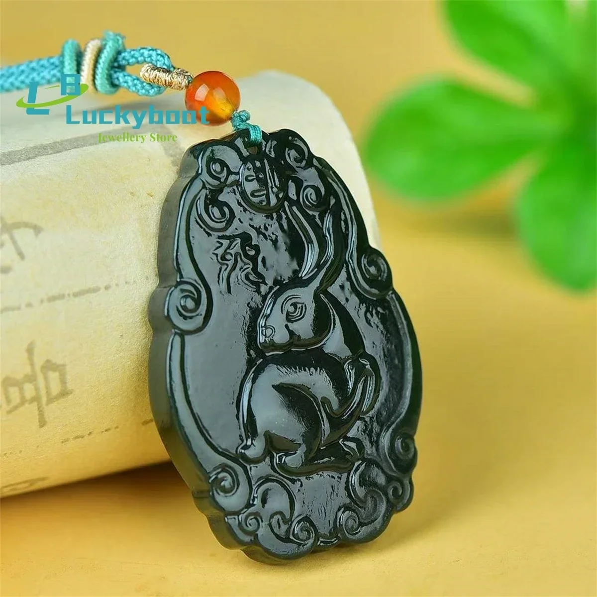 Natural Hotan Jade Zodiac Rabbit's Birthday Pendant Simple and Generous Personality Fashion Versatile Exquisite Men and Women