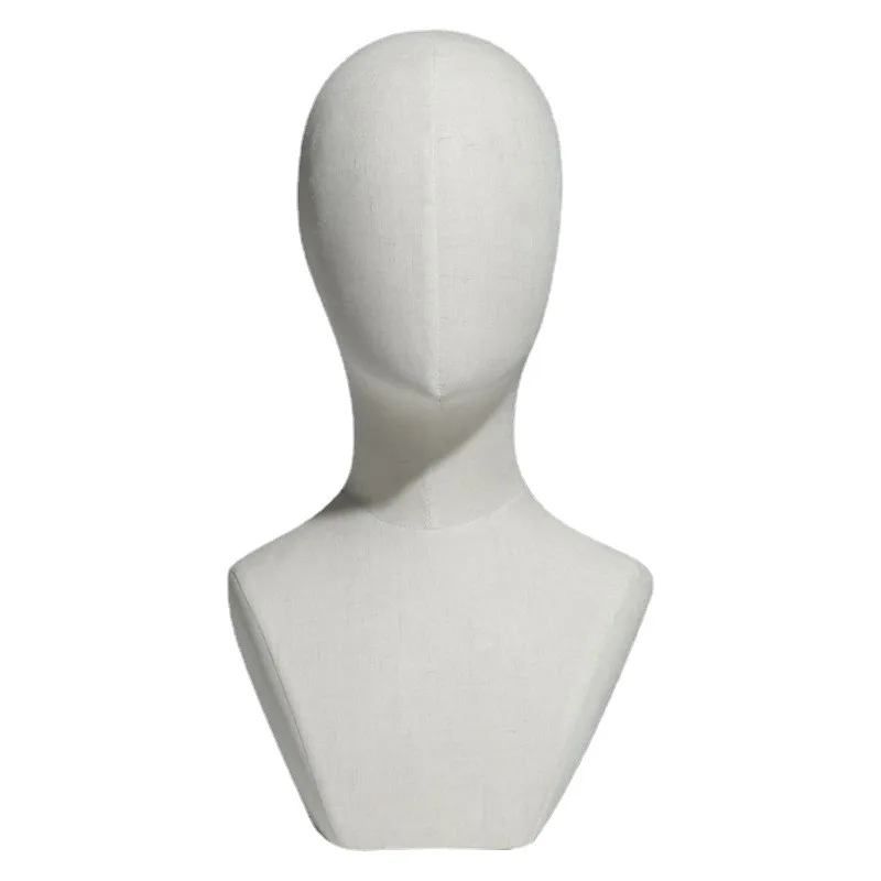 Linen Head Mannequins Model Hat Wig Jewelry and Scarf Rack Clothing Store Necklace Window Display Stand Pinned Model Head U I