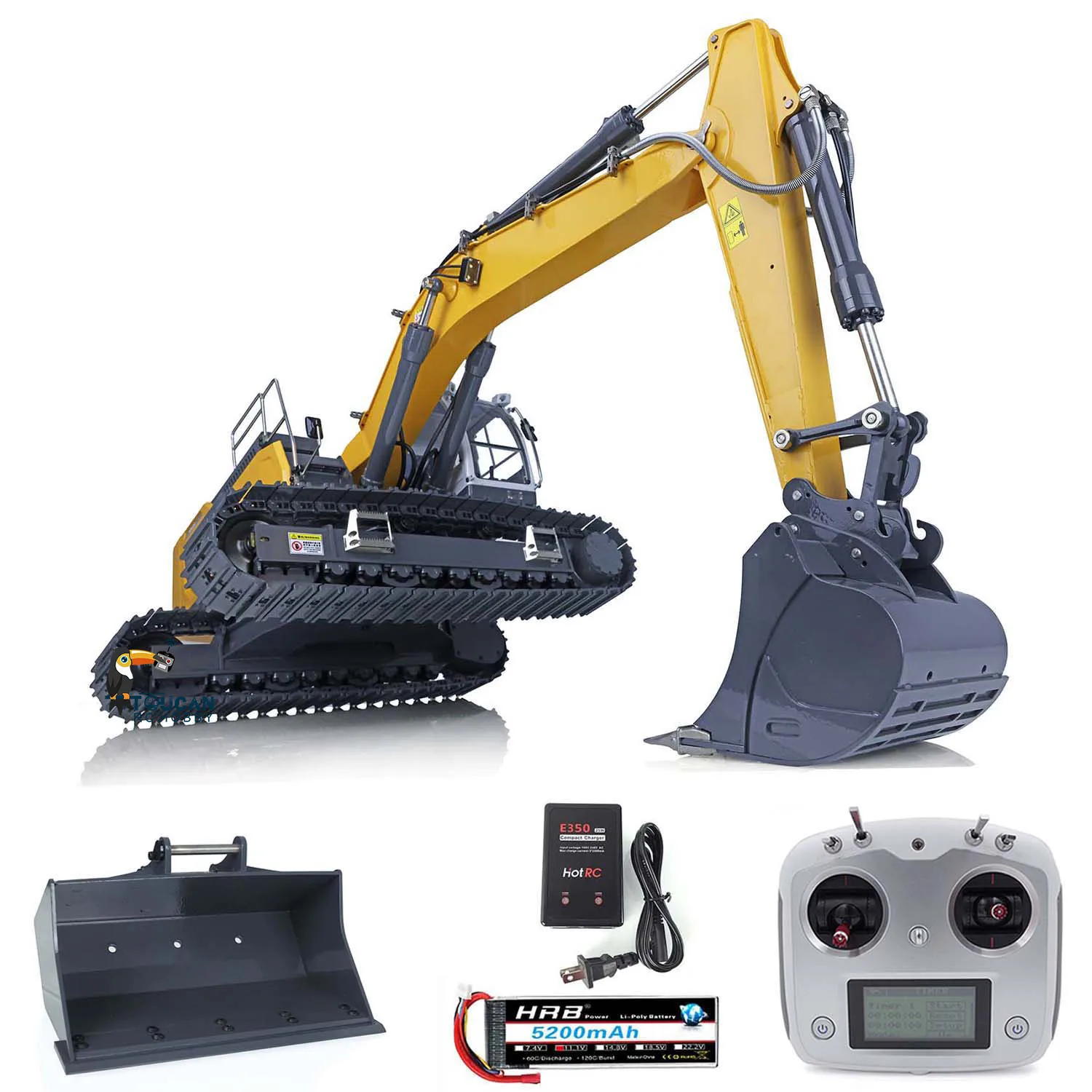 XDRC 1/14 Hydraulic RC 945 Excavator RTR Remote Control Construction Trucks Rotating Light Finished Electric Model THZH1437