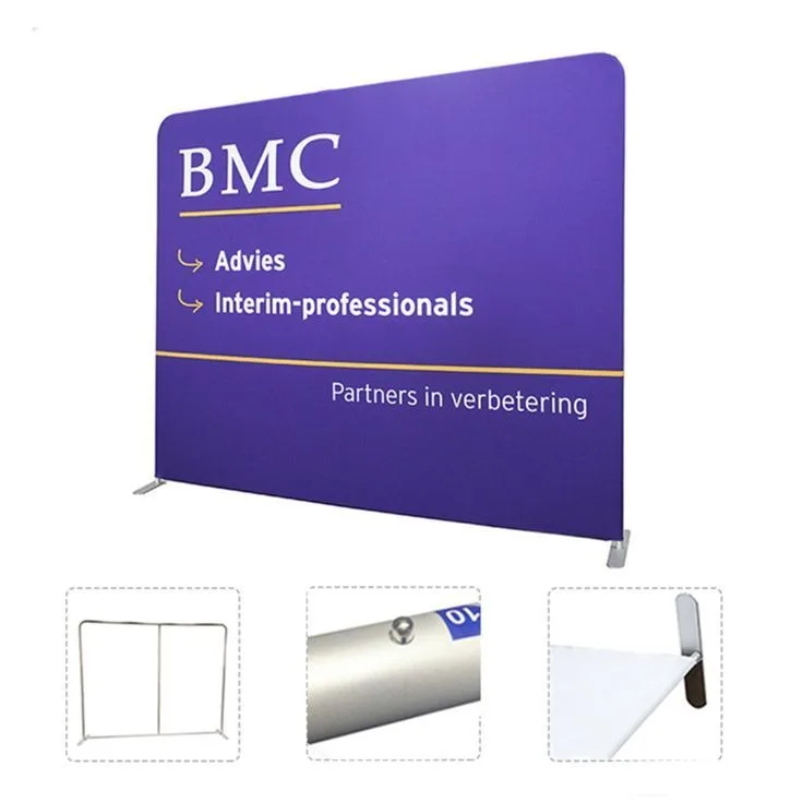 Lightweight Aluminum Frame Double-Sided Tension Fabric Backdrop Quick-Change Display Stand with Fast Graphics Replacement