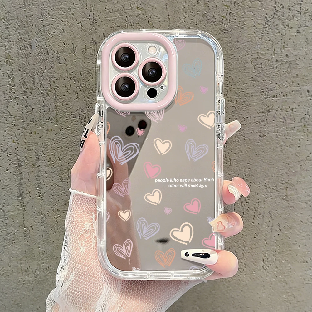 Niedliche Wildblumen- und Unkraut-Motiv Air Cushion Spiegel Handyhülle für iPhone 17 15 14 16 Pro Max 13 12 11 Pro XR XS 7 8 Plus 17Air Girl Cover – Detail 35