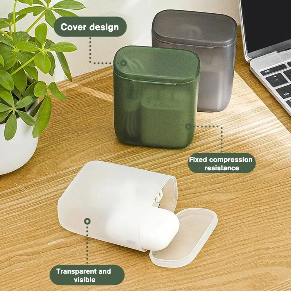 Portable Data Cable Storage Box With Cover Headphone Charger Mobile Phone Travel Transparent Wire Container Box For Office Home