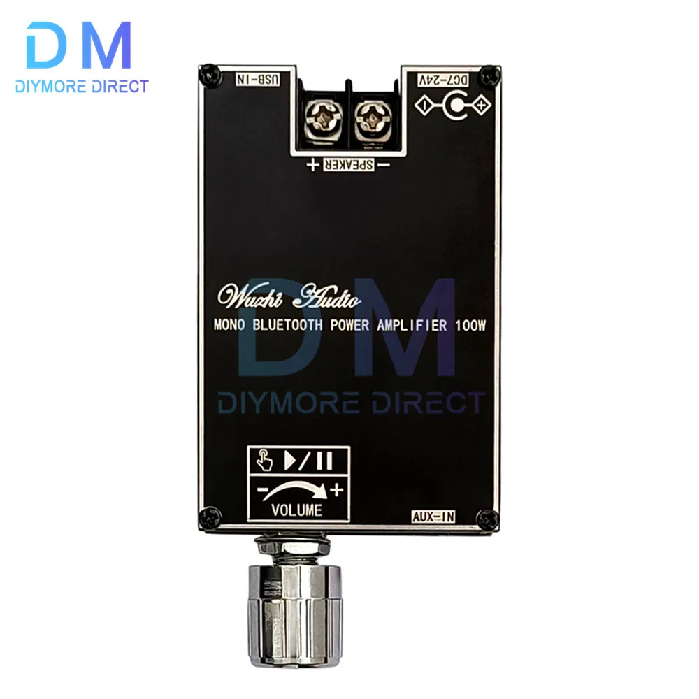 100W Bluetooth 5.0 Power Amplifier Board TPA3116 Digital Audio HiFi Stereo Mono Channel Class D AMP for Speakers DC7-24V