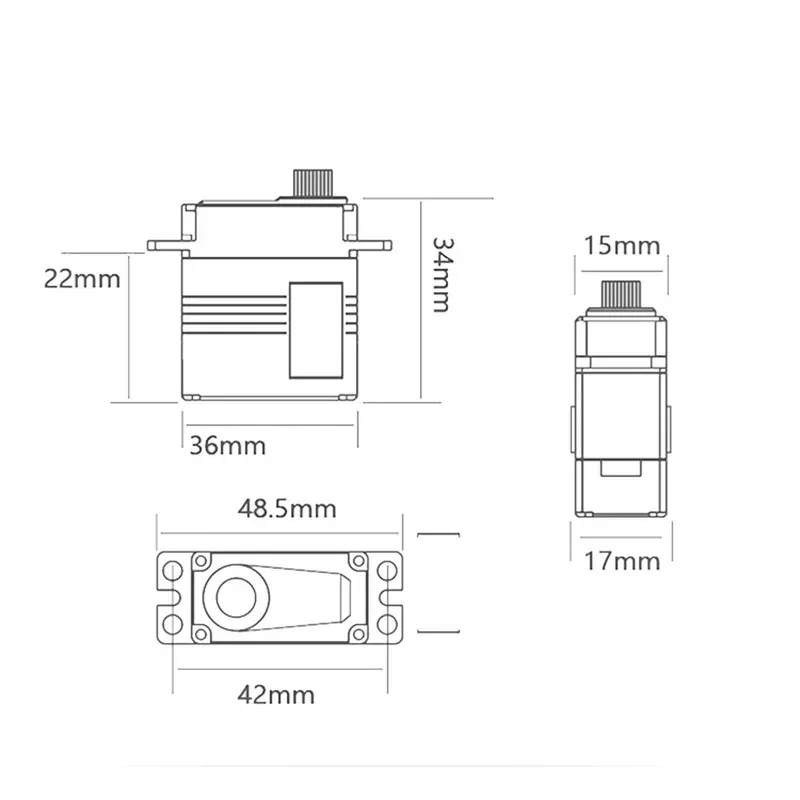 GDW 4.8-8.4V DS590MG 12kg Coreless Motor Full Metal HV Digital Servo Steel Gear for 450-500 70E Helicopter Fixed-wing Robot Toys