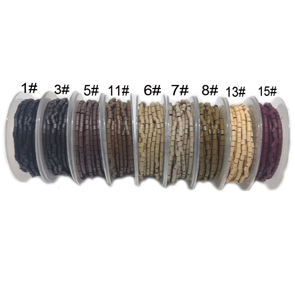 Pre-loaded Copper Rings size 3.2*2.8*3.8mm Micro Links for Hair Extension Tool 1000pcs/roll 9 Colors