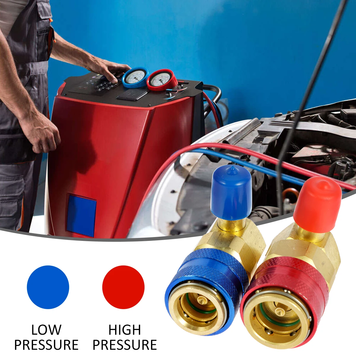 2 szt. Adapter szybkozłącze R12 do R134A klimatyzacyjny A/C zawór Adapter portu zamiennik klimatyzator samochodowy
