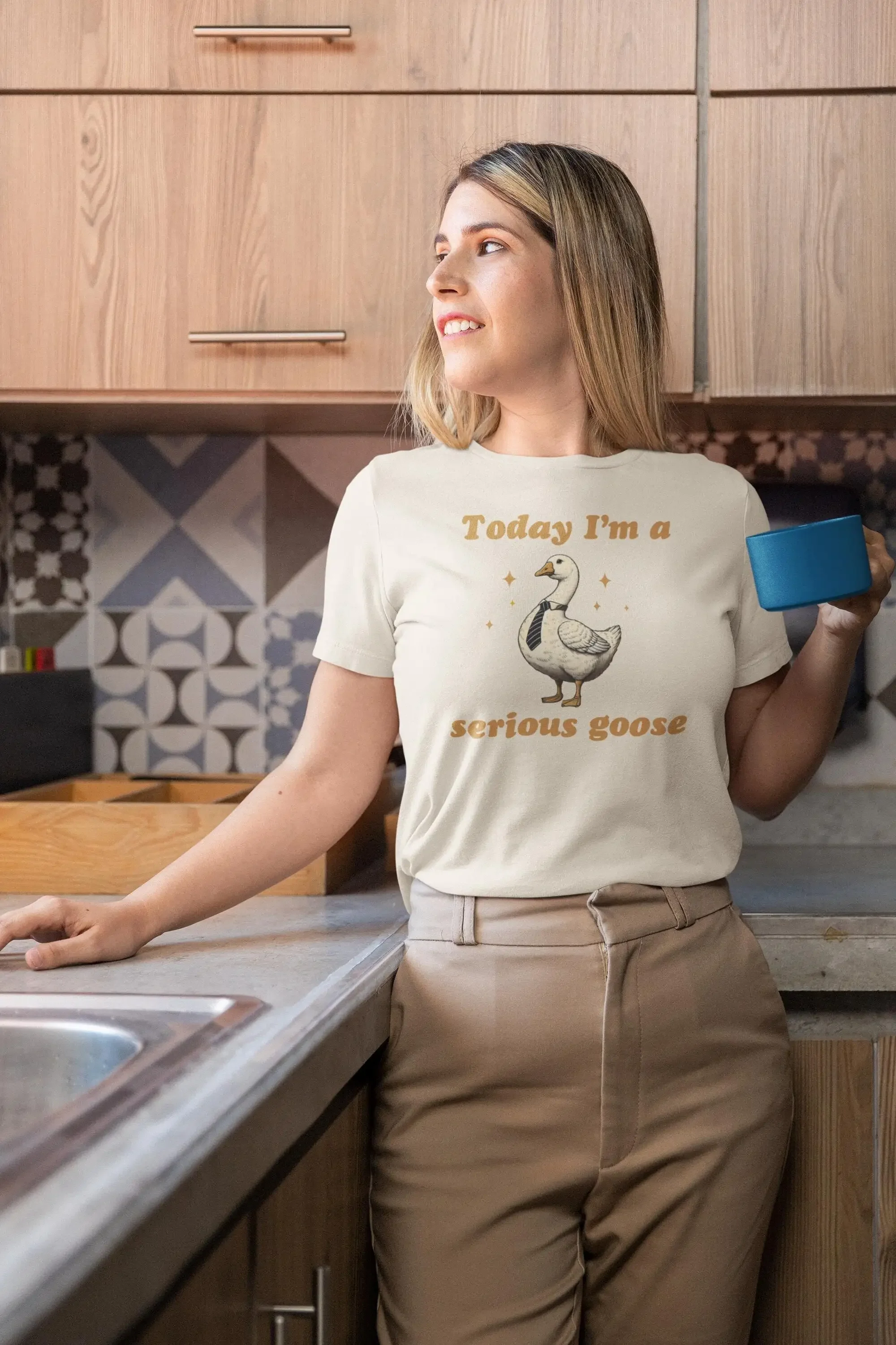 Today I m A Serious Goose Funny T Shirt Work Coworker GifT Silly Humorous Sarcastic Ironic Workplace Weird Retro
