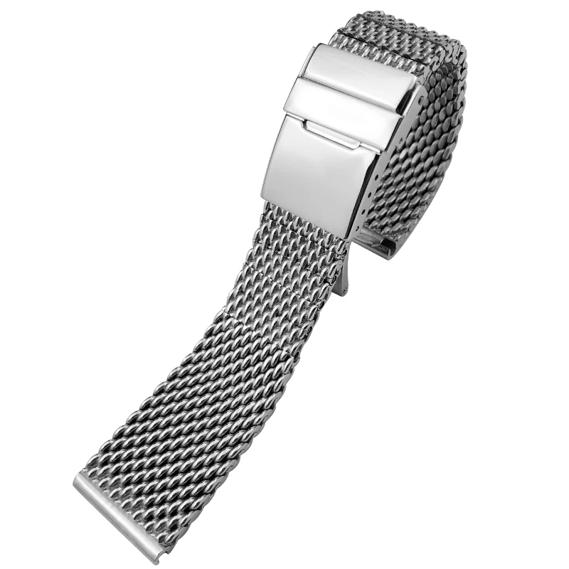 High Quality Stainless Steel 22mm 24mm Watch Band for Breitling Superocean Heritage Solid Metal Bracelets Mesh Woven Strap