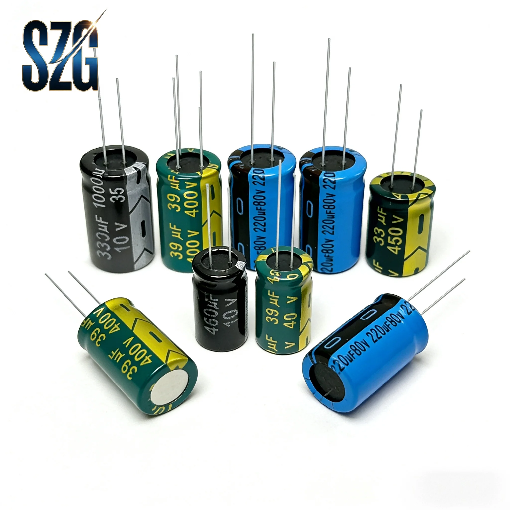 450V DIP High Frequency Aluminum Electrolytic Capacitor 1uF 2.2uF 3.3uF 4.7uF 6.8uF 10uF 15uF 82uF 100uF 120uF 150uF 180uF 220uF