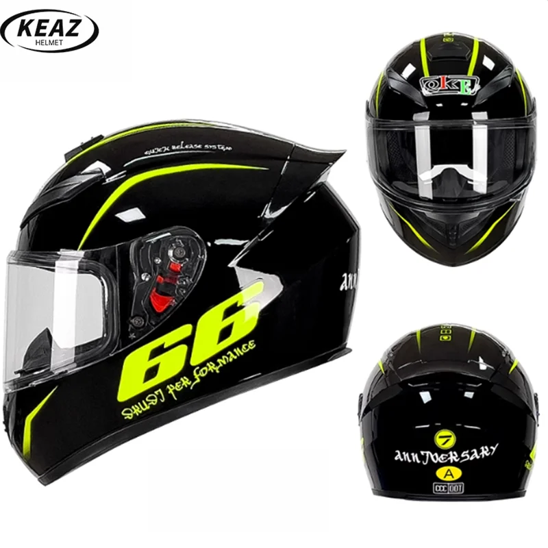 

Faultlessly Economical Price Bright black 66 Full Face Motorcycle Helmet ECE for Man Woman Added Security Unrivaled Protection