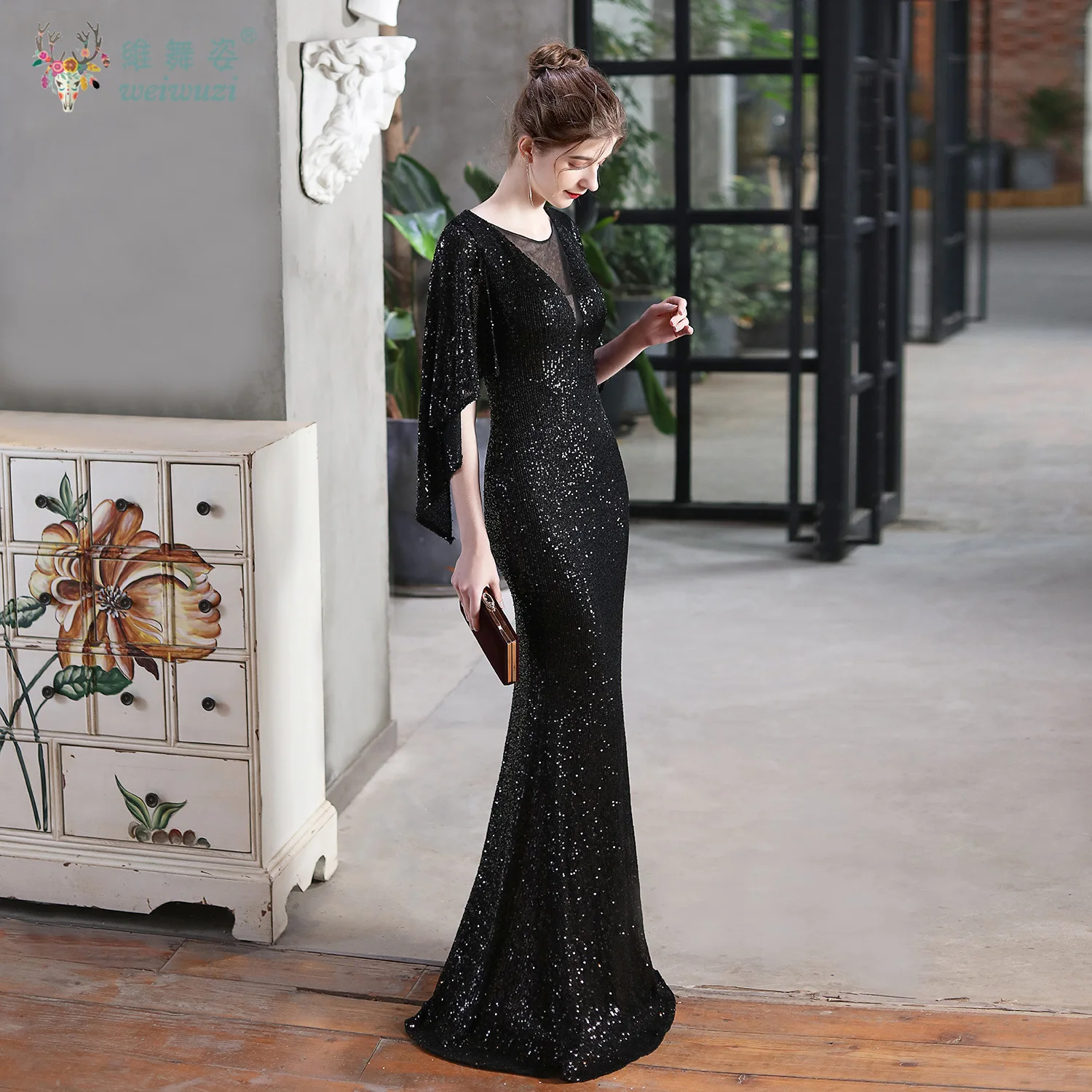 Sexy bodycon maxi summerprom vestido de lantejoulas feminino elegante festa de casamento com decote em v vestido de luxo longo cocktail vestidos de noite