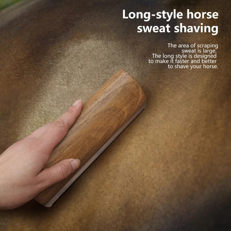 Horse Groomings Brush Scrapers Wooden Handle Horse Shedding Brush Groomings Tool Painlessly Remove of Loose Hair, Furs & Dirt