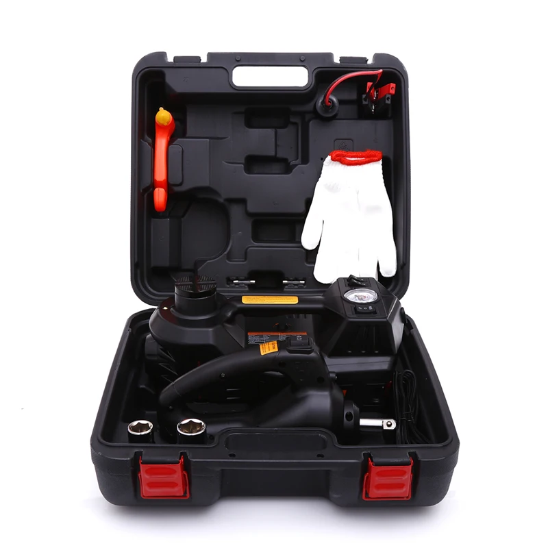 Portable DC12V 150W 3-ton electro-hydraulic car jack 3-in-1 automatic car repair kit for home or garage use