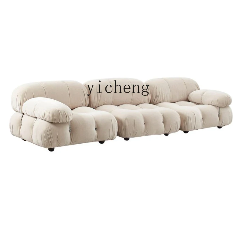 

ZC cloud sofa fabric lamb wool simple combination module straight row sofa