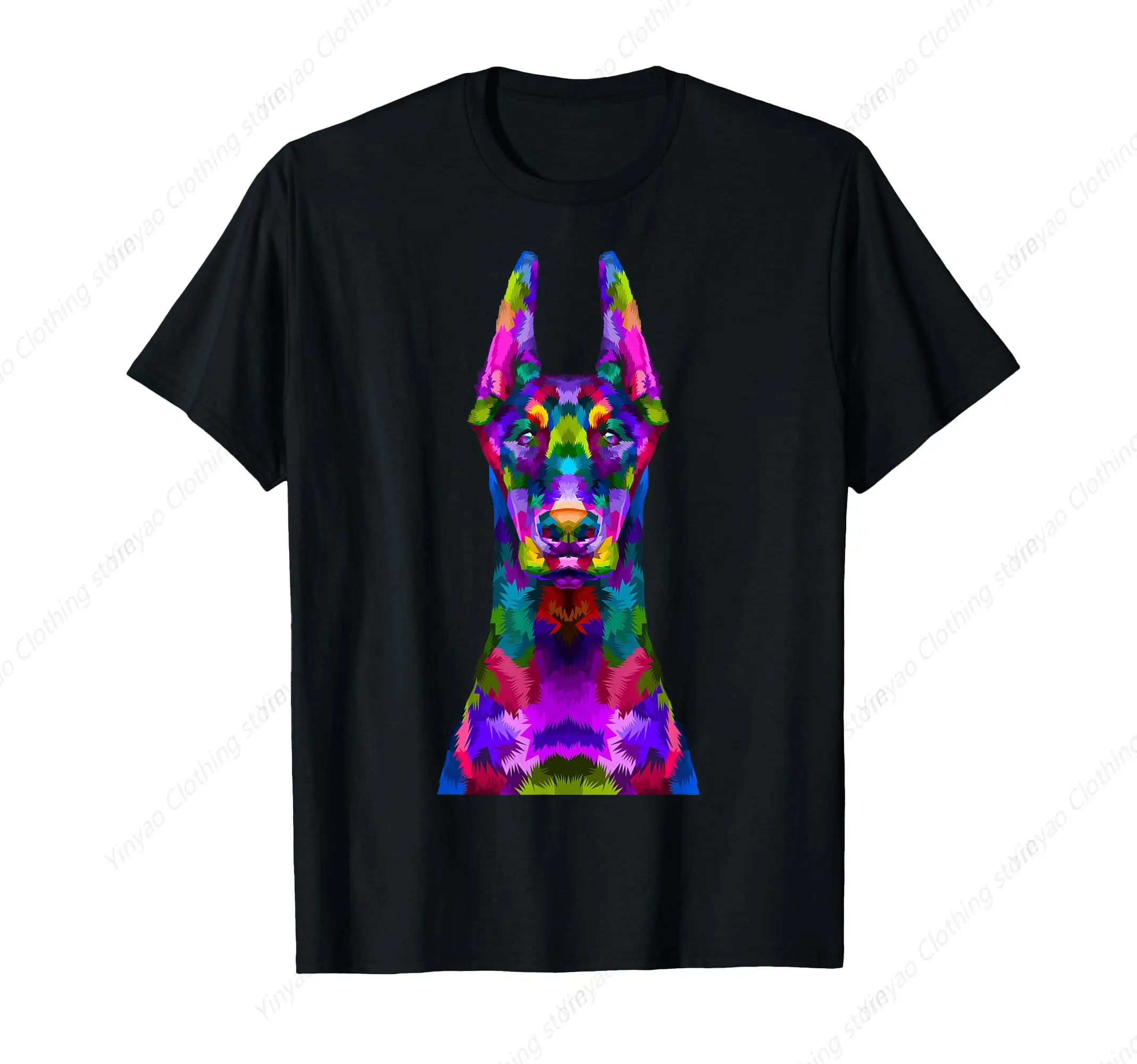 

Doberman Inu Portrait Pattern Men's Cool Fashion Gift Men's T-shirt Cotton Short Sleeve