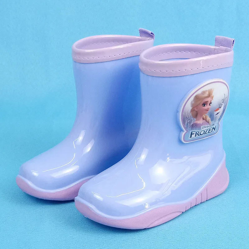 Disney Girls Frozen Rain Boots Student Rain Boots Children's Princess Rain Boots Rubber Water Shoes Non-Slip Short shoes