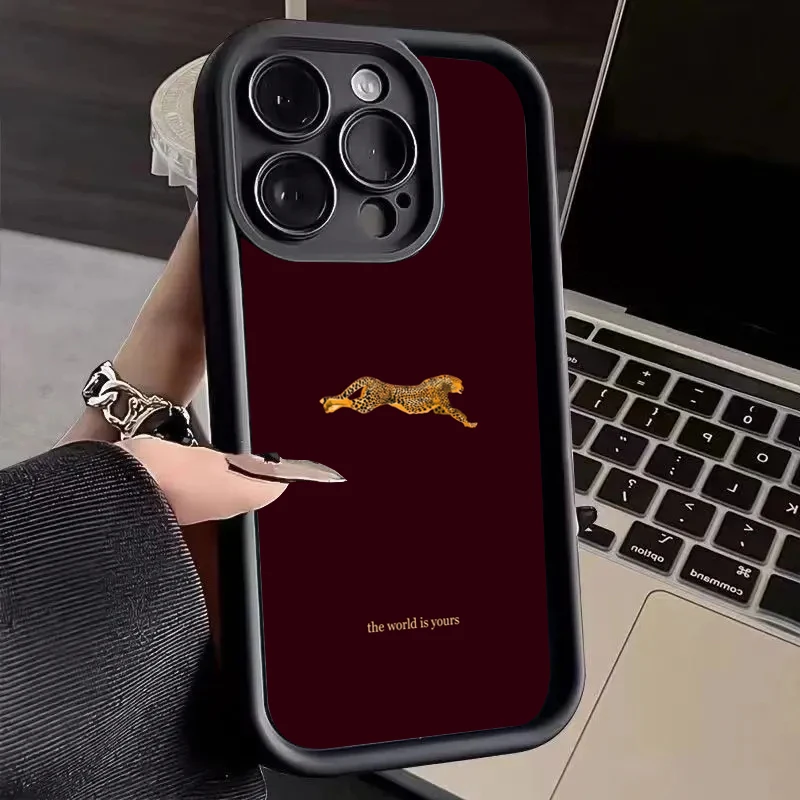 Funda de teléfono con estampado de leopardo a la moda para iPhone 17 Pro Max Air 13 12 Mini 16 15 14 11 7 8 Plus X XR XS 16e funda de silicona suave