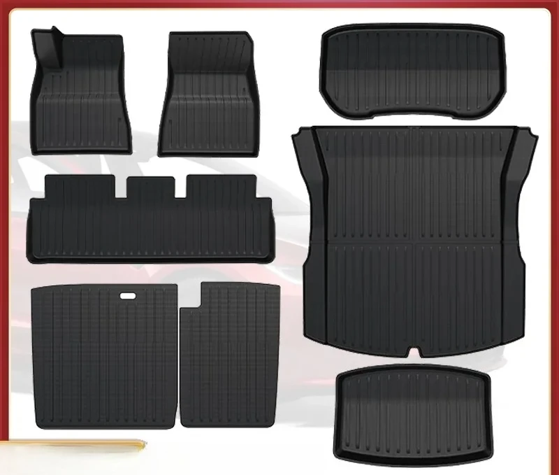 ل تسلا نموذج 3 2024 2025 المرتفعات الحصير البضائع بطانة مقاوم للماء المضادة للانزلاق فرش داخلي للسيارات والشاحنات منصات TPE اليد اليسرى/اليمين المطاط #2