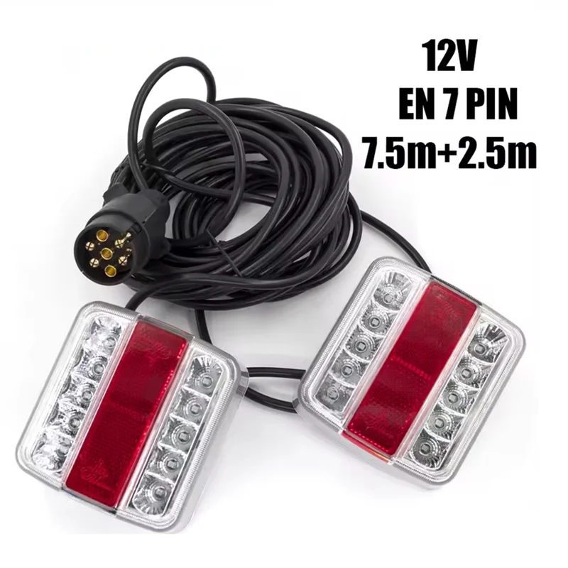 

Светодиодный отражатель номерного знака прицепа 12 В 10 м 1 комплект универсальный задний буксирный фонарь 7-контактный стоп-сигнал поворотный фонарь